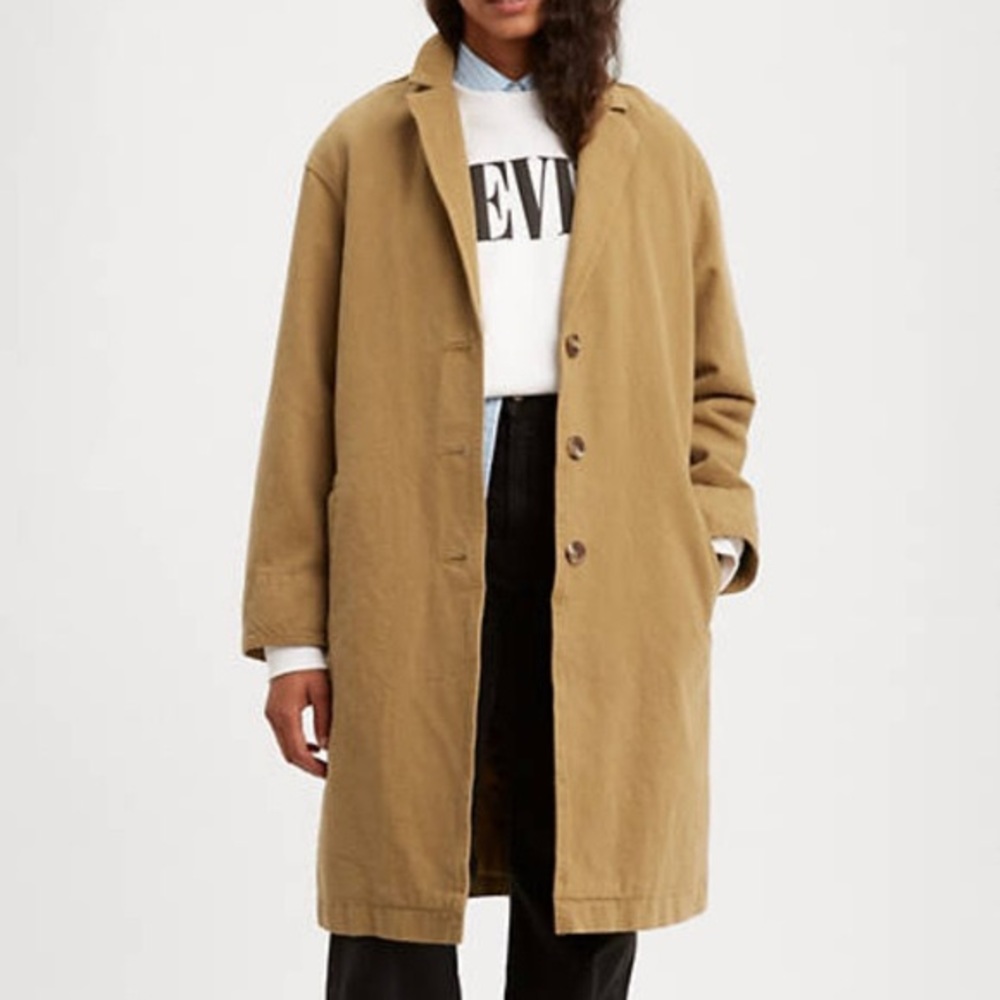Levi’s Premium Oversized Tan Canvas Luna Coat - Size M